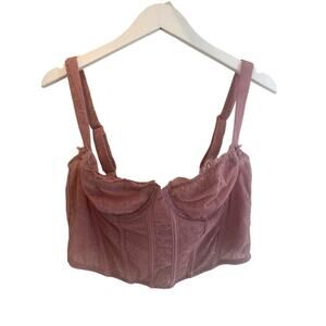 Mauve Anthropologie lace corset top